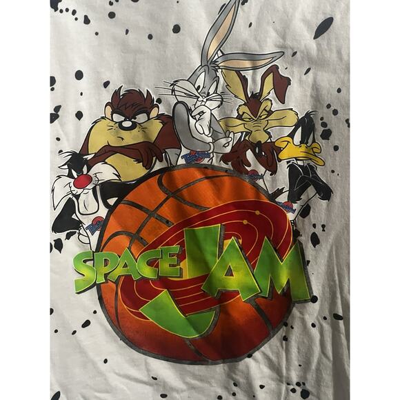 SPACE JAM 2XL oversized graphic t-shirt vintage style mens splattered paint XXL - Picture 2 of 3